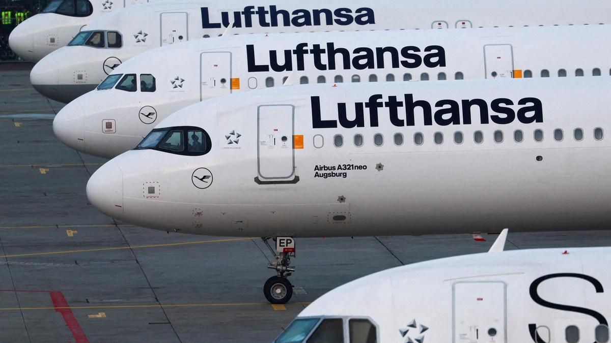 Aviones de la compañía Lufthansa.