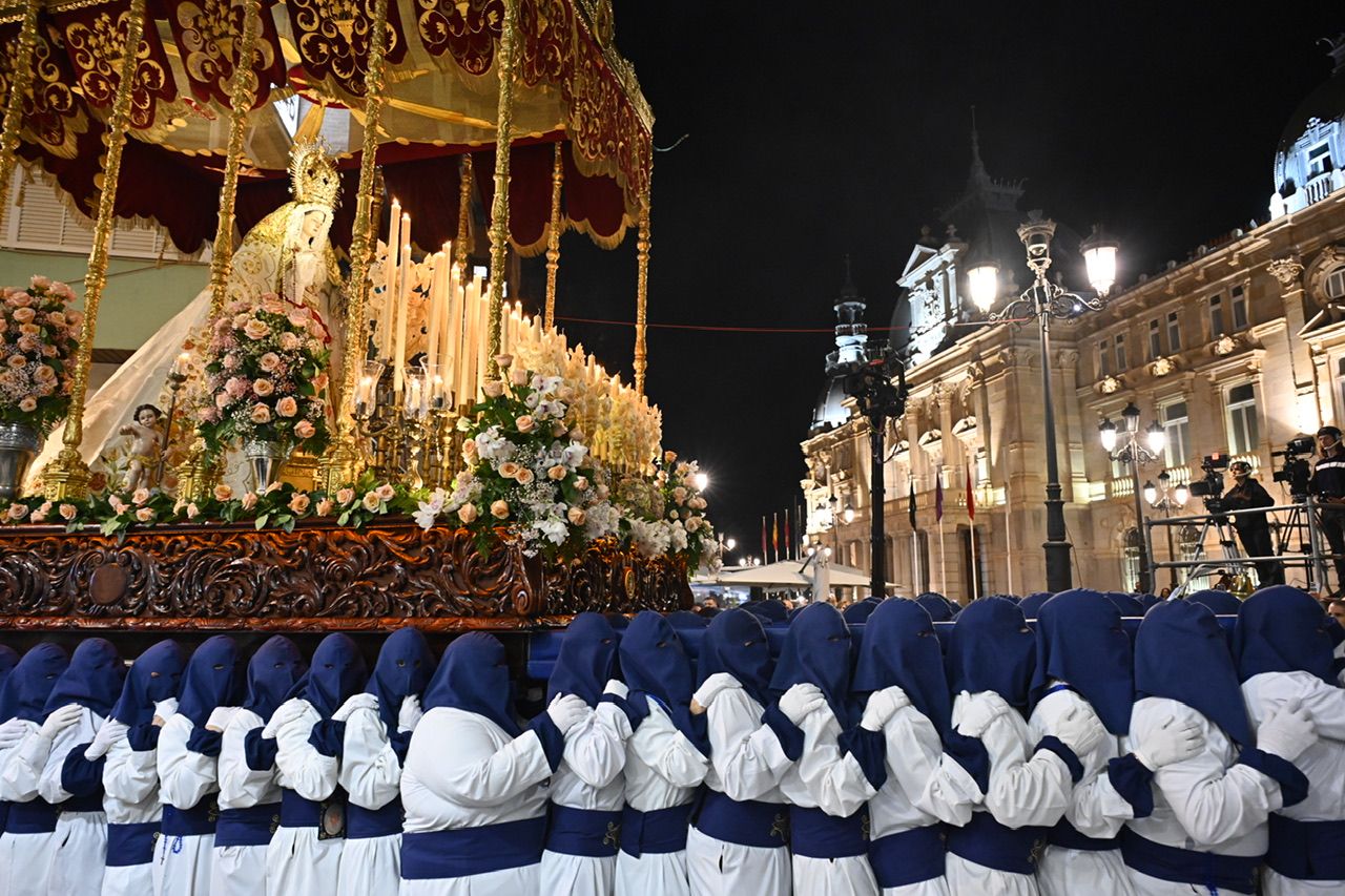 Las imágenes de la procesión del Cristo de la Misericordia y Virgen del Rosario en Cartagena