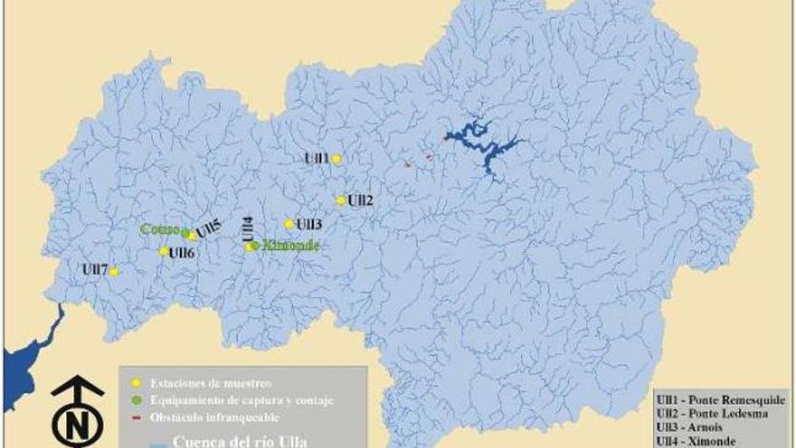 La delimitación de la cuenca del Ulla, objeto de estudio en el proyecto &quot;Migranet&quot;.