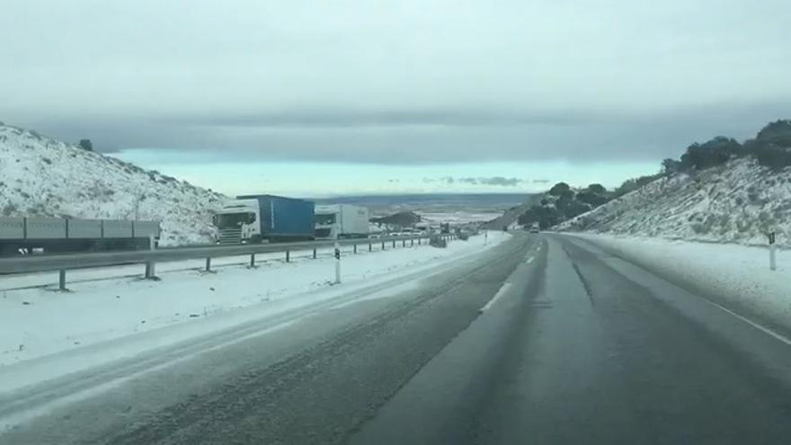 Nieve en las carreteras aragonesas