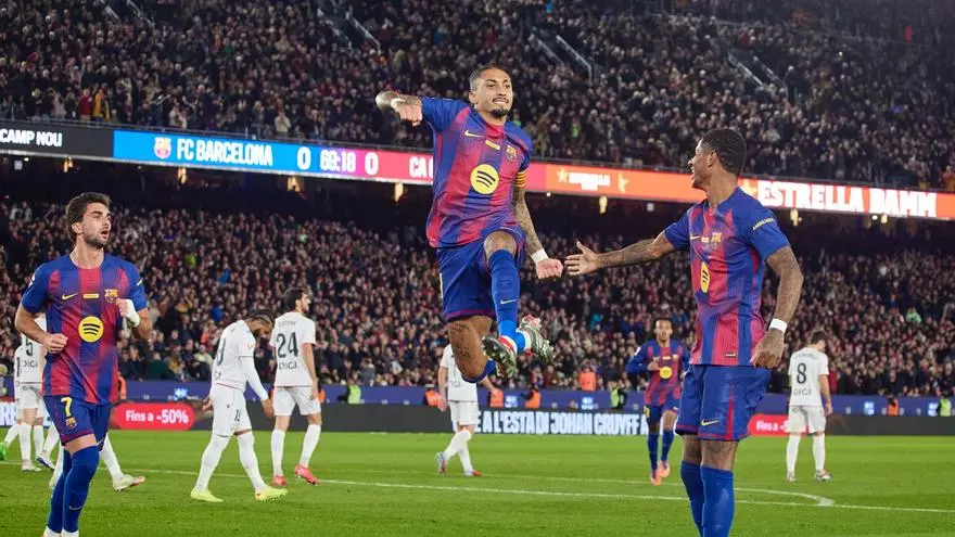 Raphinha abre el marcador frente al CA Osasuna