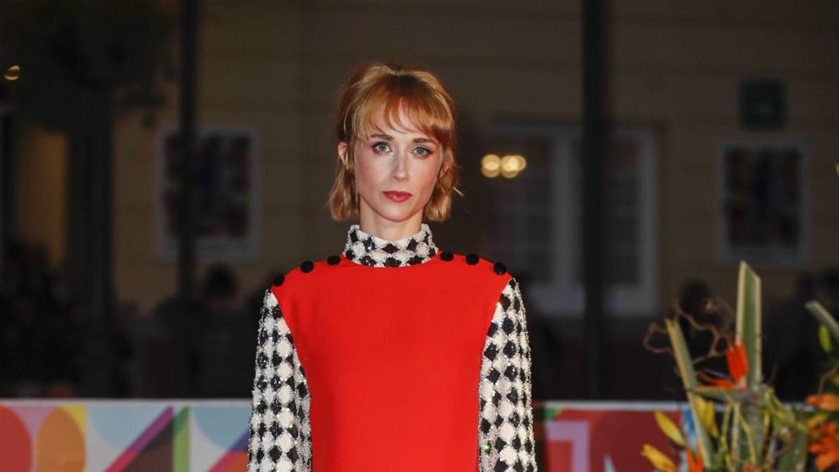 Ingrid García-Jonsson con vestido de Gucci en el Festival de cine de Málaga