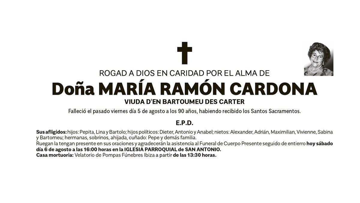 Esquela María Ramón Cardona