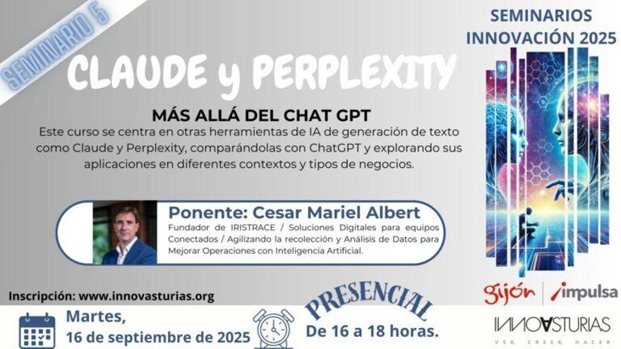 Ciclo Seminarios Innovasturias 2025: «Claude y Perplexity»
