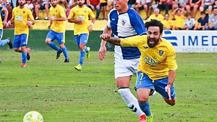 Imagen del partido del Orihuela frente al Sabadell.