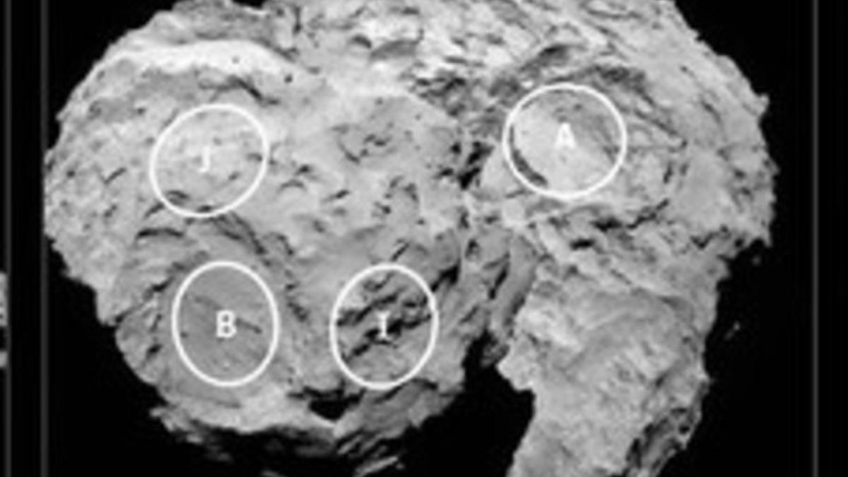 La misión 'Rosetta' detecta cinco lugares para aterrizar