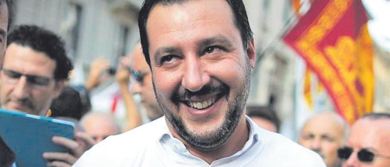 Matteo Salvini, durante una manifestación de la ultraderecha italiana contra la inmigración.