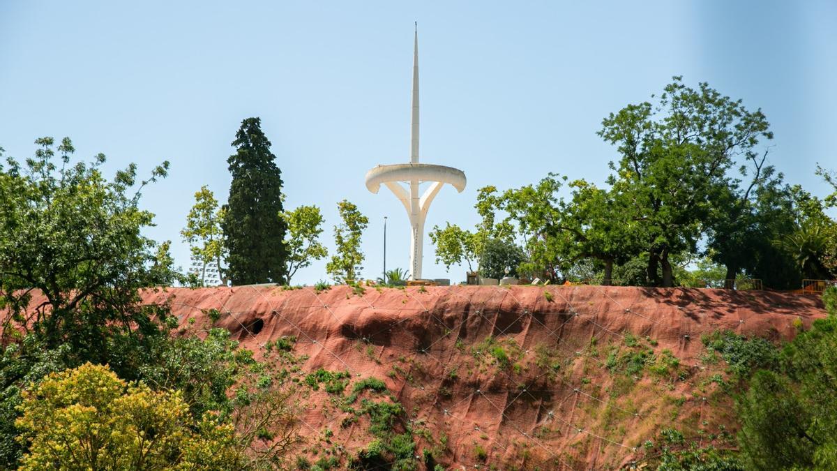 Talud estabilizado en Montjuïc.