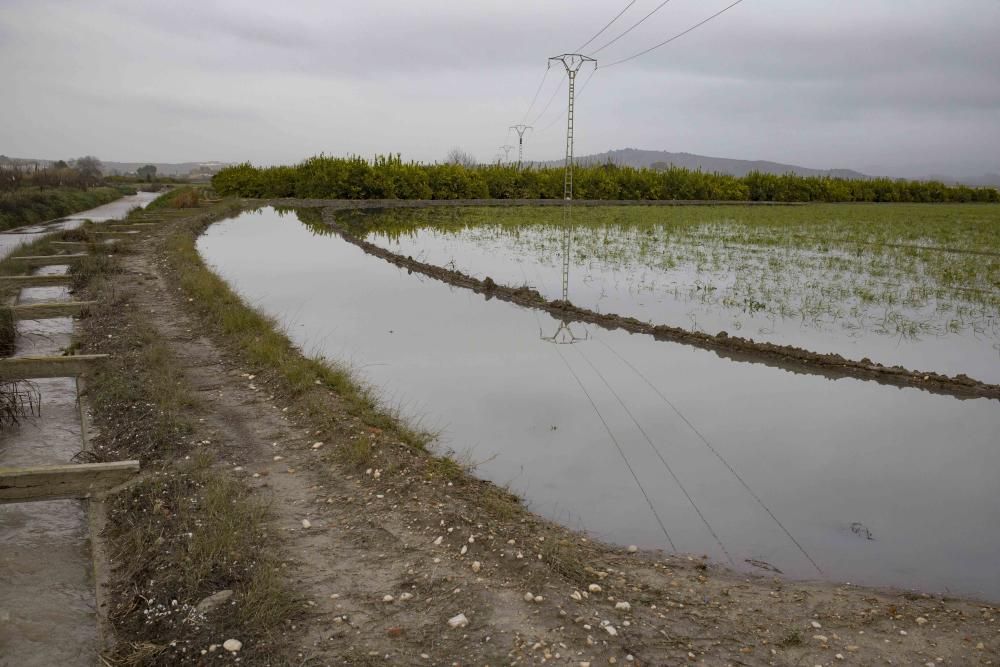 Segundo día del  Temporal Gloria en la Vall d'Albaida, la Costera y la Canal de Navarrés