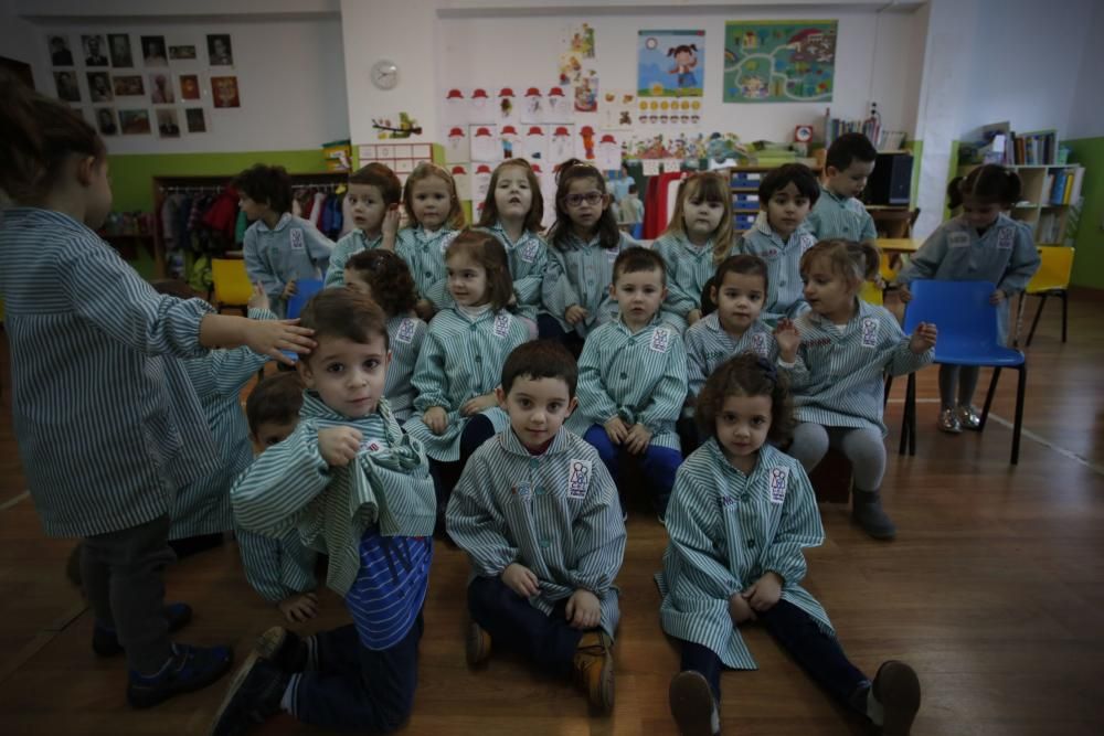 Los alumnos del colegio corverano Sagrada Familia.