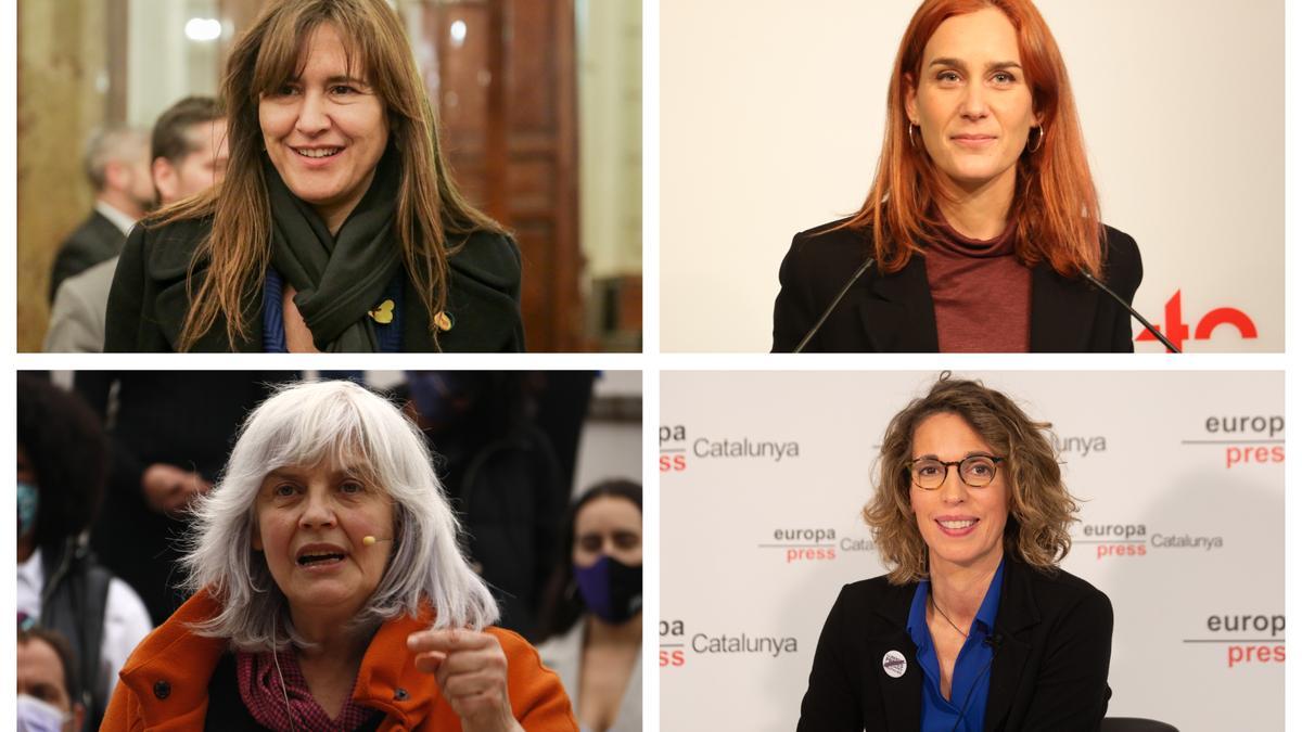 Combo candidatas elecciones: Laura Borràs, Jéssica Albiach, Dolors Sabater, Àngels Chacón