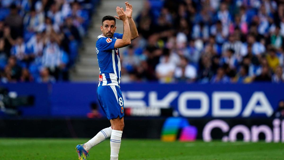 Edu Expósito, en acción durante el duelo contra el Betis