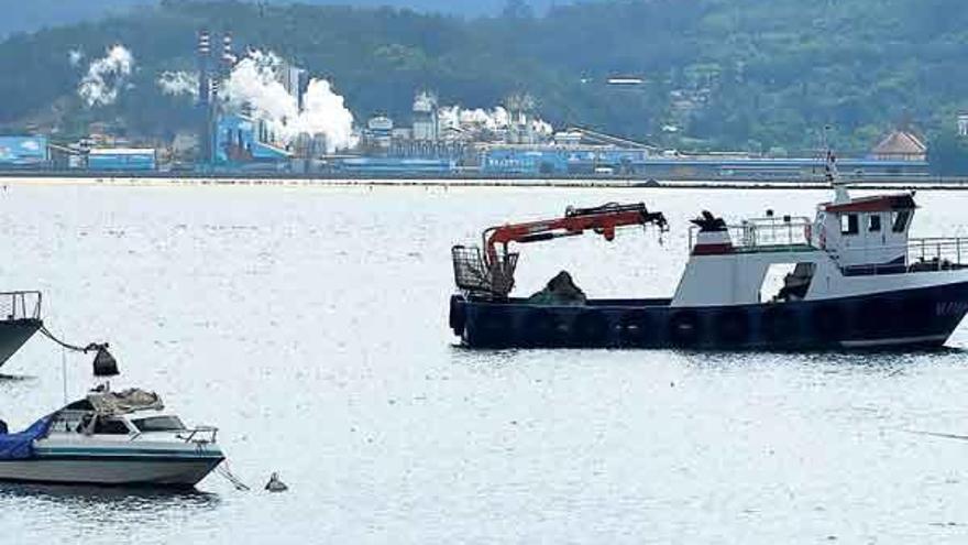 Imagen de la ría de Pontevedra a la que vierten con regularidad catorce empresas.