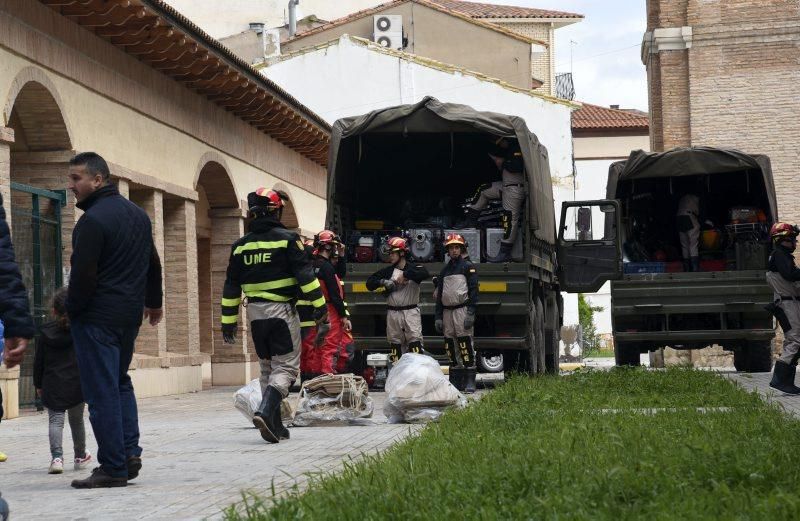 Impresionantes imágenes de la crecida del rio en Gelsa, Pinta y Quinto de Ebro