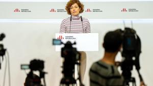 La secretaria general de ERC, Elisenda Alamany, este lunes.