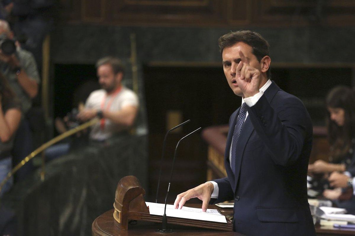 Albert Rivera, líder de Ciudadanos, en el debate de investidura.