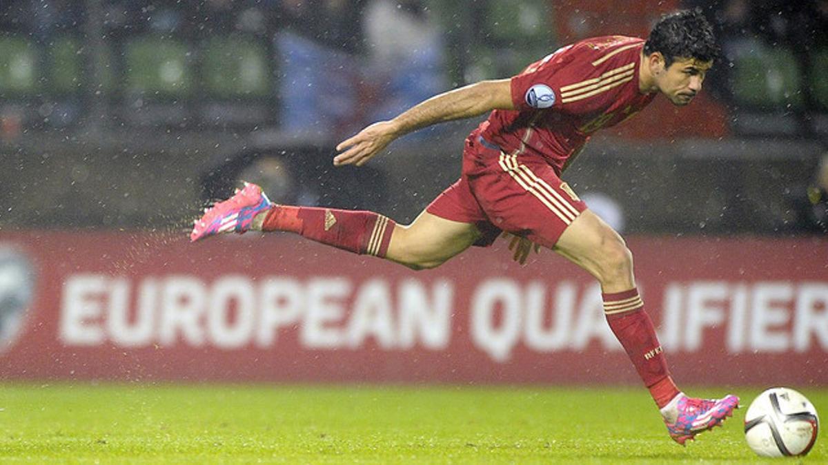 Diego Costa, en un momento del partido contra Luxemburgo