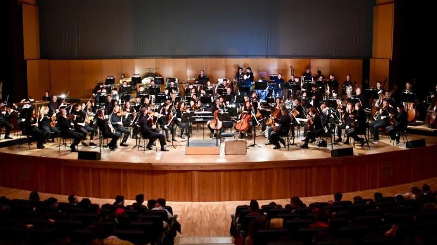 Momento de una actuación de la Orquesta Sinfónica de Galicia en el Palacio de la Ópera.