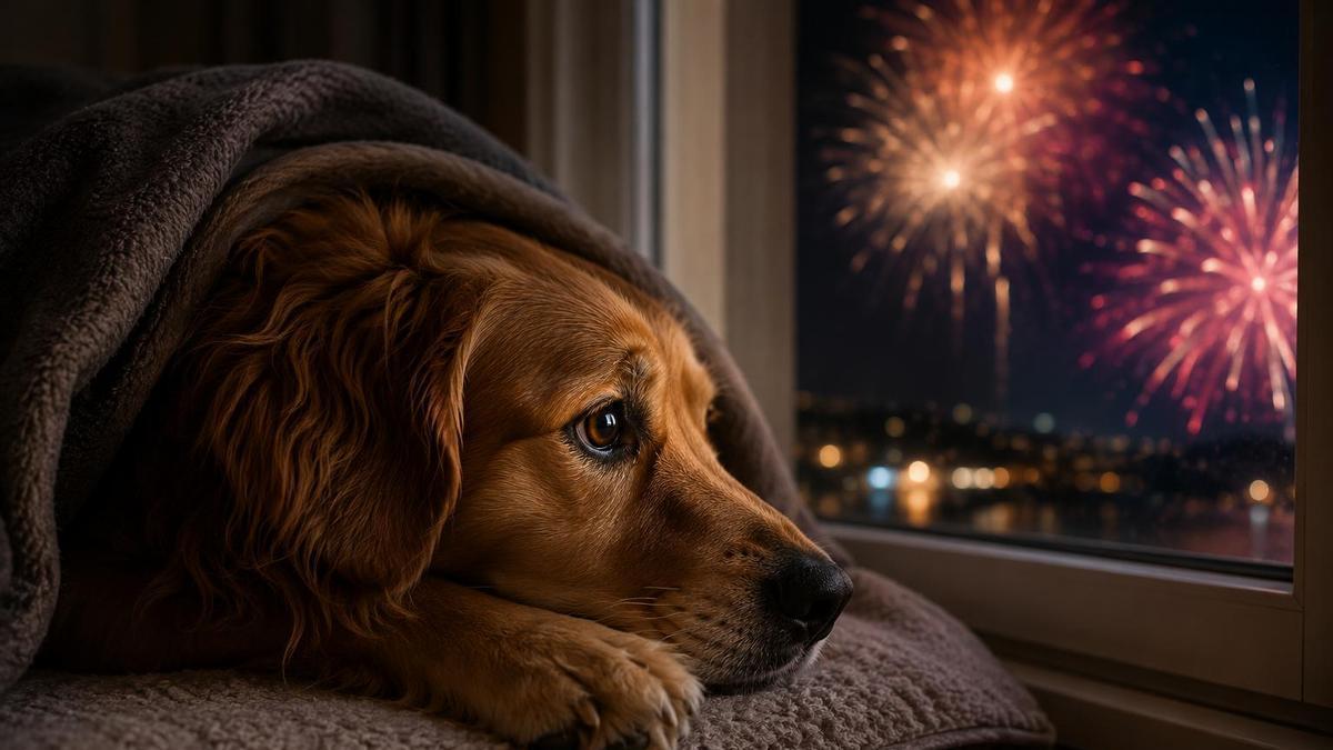 Tu perro no entiende las Hogueras: cómo protegerlo del miedo a petardos y fuegos artificiales