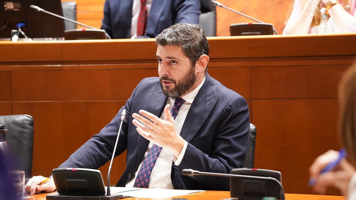 El vicepresidente del Gobierno de ARagón, Alejandro Nolasco, este miércoles en la comisión de las Cortes.