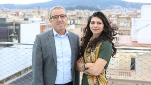 Gidon Bromberg (izquierda) cofundador y director de Ecopeace en Israel y Nada Majdalani (derecha) directora en Palestina