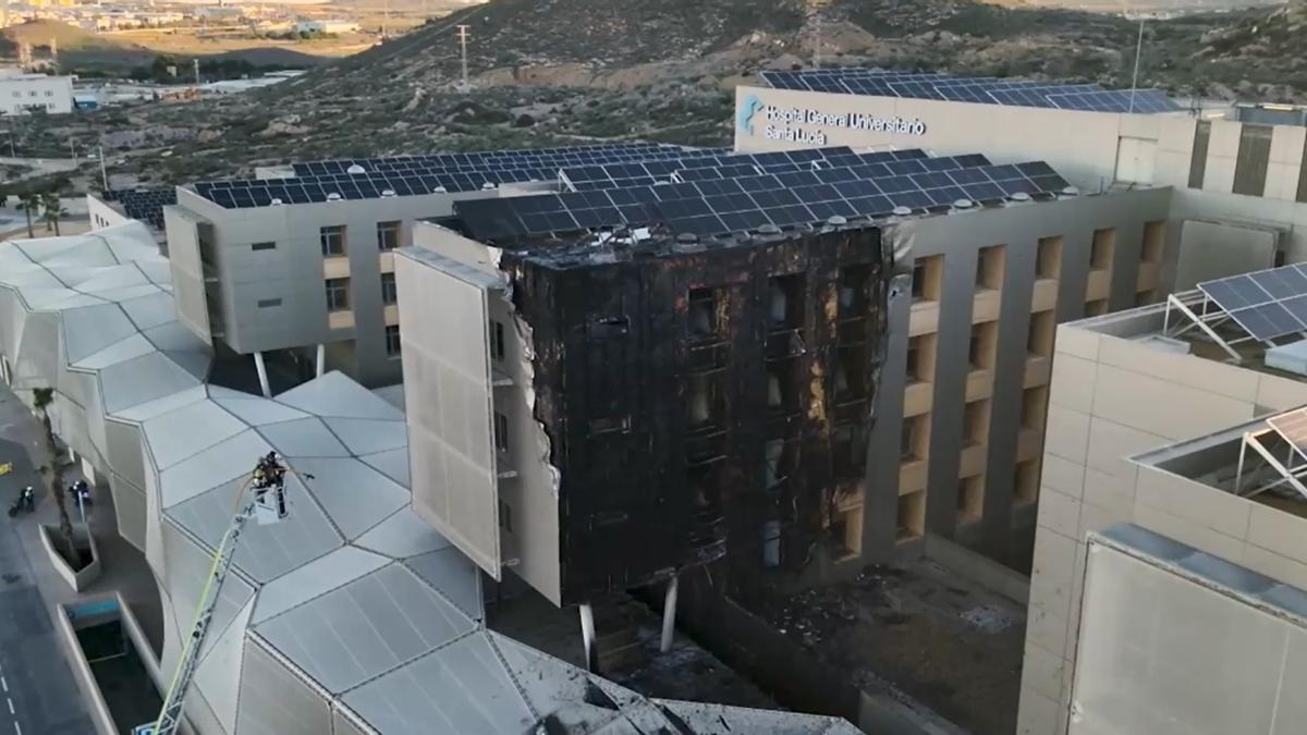 El Santa Lucía calcinado, a vista de dron
