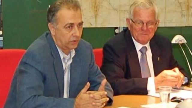 Aureliano Lairón, autor de estas líneas, junto a A. Rovira.