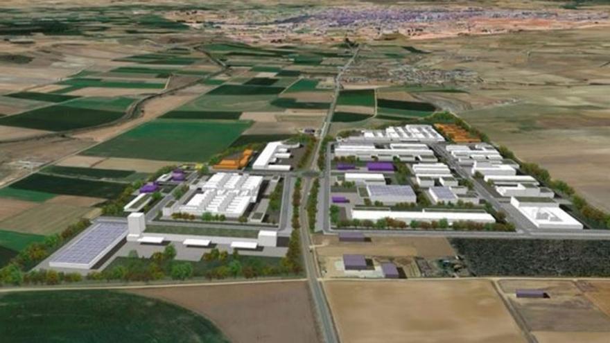 Imagen virtual sobre el nuevo polígono industrial proyectado en el municipio de Monfarracinos. | Cedida