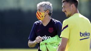 Las mascarillas de FC Barcelona protagonistas en el entreno de hoy