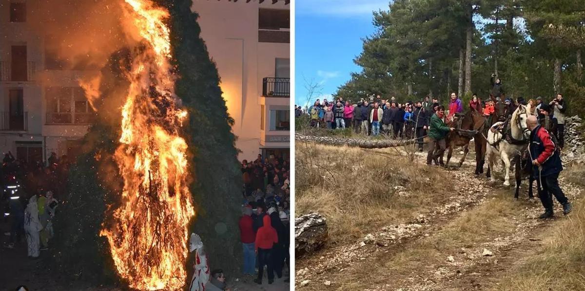 Imagen de una celebración de San Antonio en un pueblo de la comarca dels Ports
