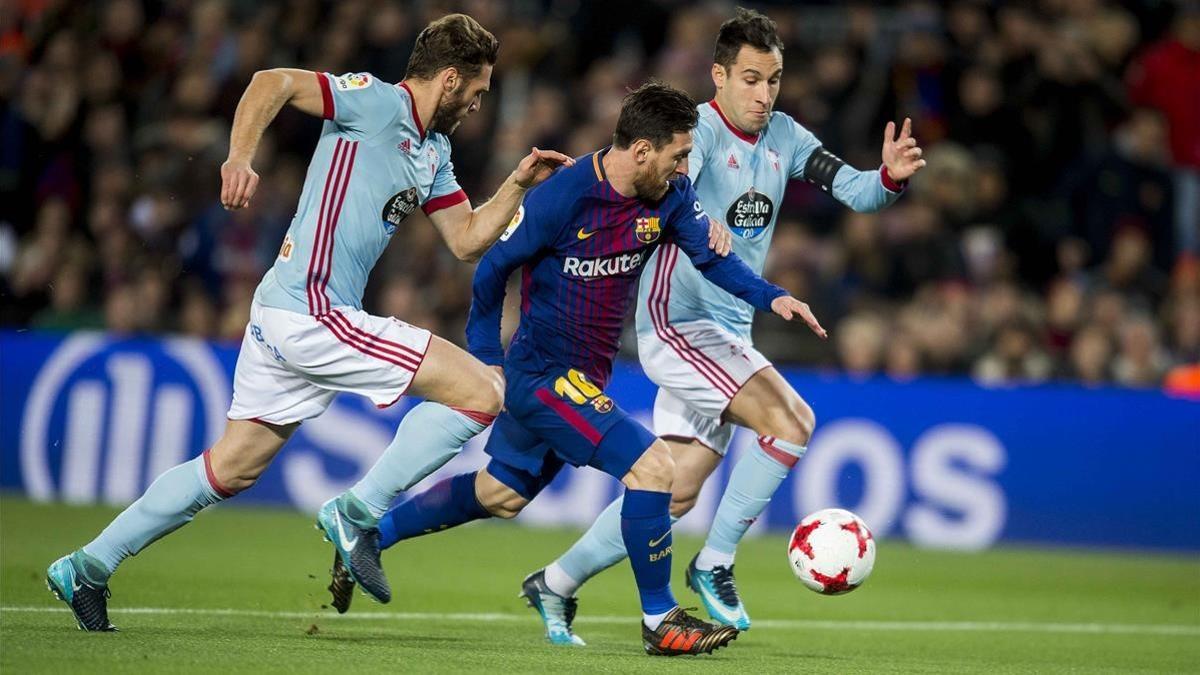 Messi, en una acción del partido.