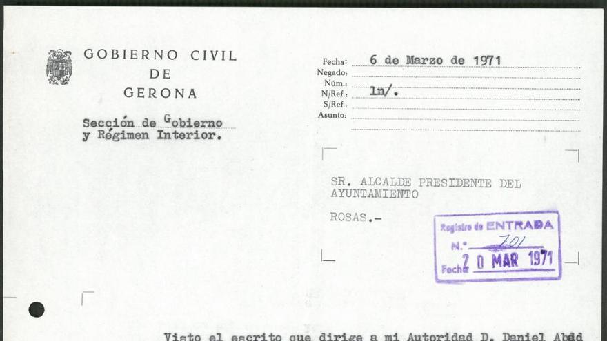 El document que consta a l&#039;arxiu de Roses