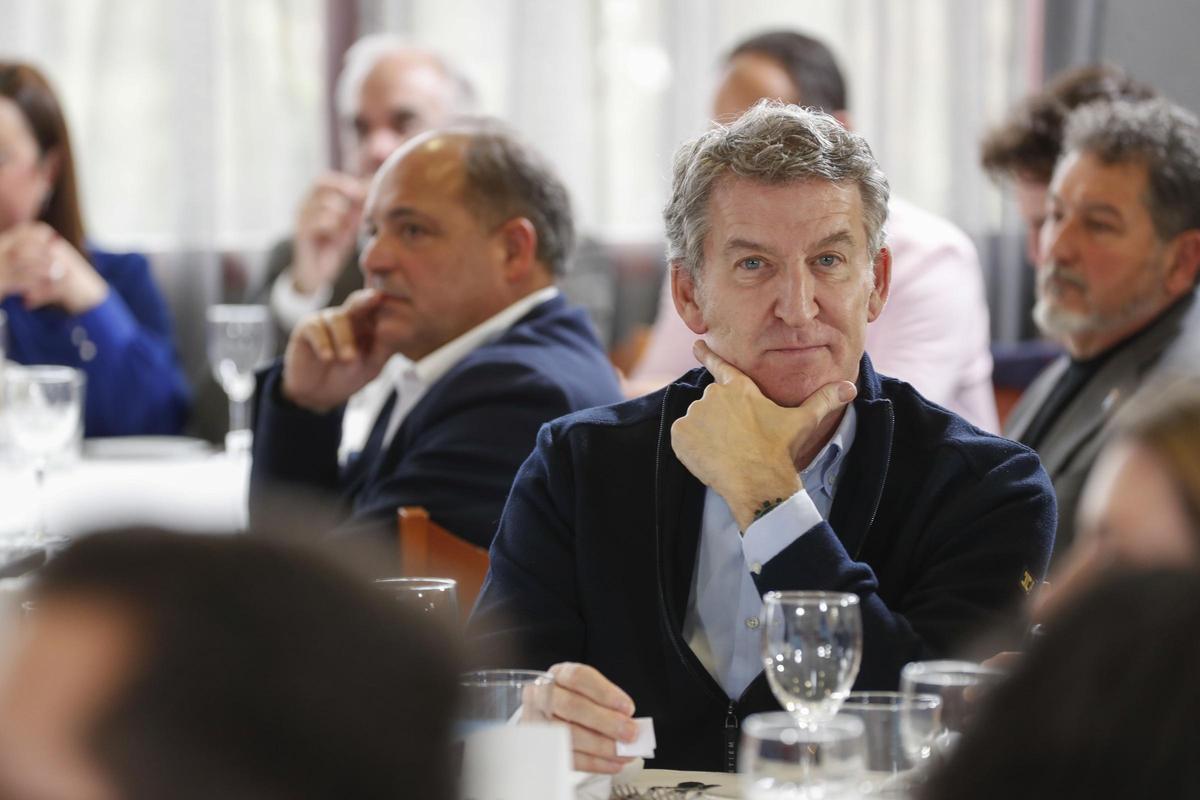 Feijóo, en un acto de campaña en Aragón.