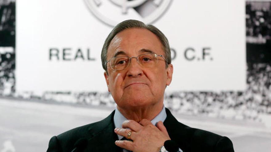 Florentino Pérez, en su intervención ante la prensa // Luca Piergiovanni