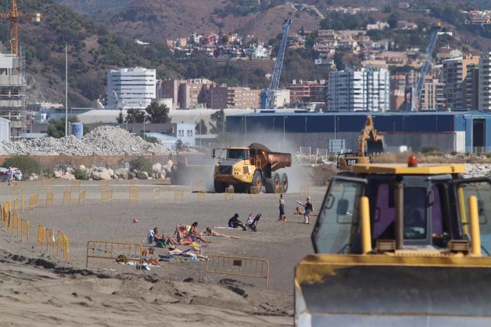 Aporte de arena en la playa de San Andrés