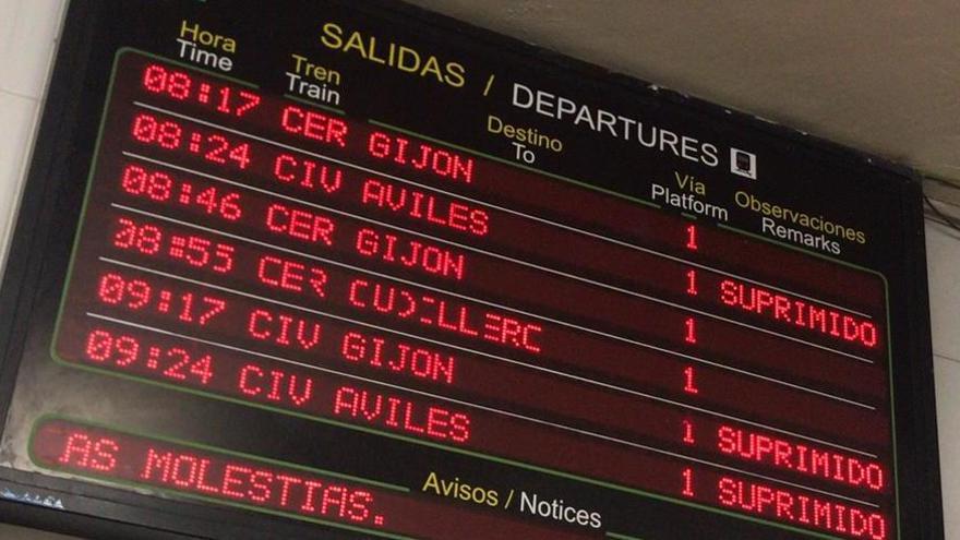 La huelga en Renfe complica la jornada de traslados de los asturianos