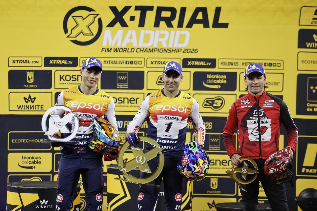Bou, Marcelli y Busto, en el podio de Madrid