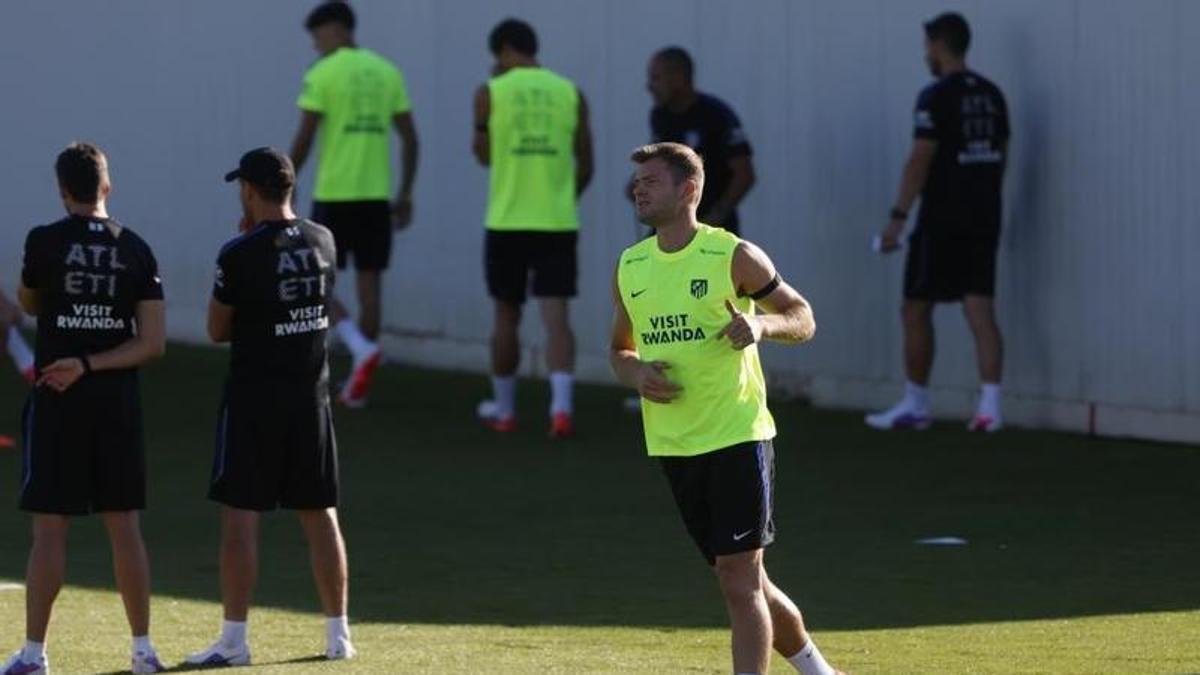 Alexander Sorloth, durante un entrenamiento.