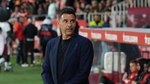 Míchel, en el Girona-Villarreal