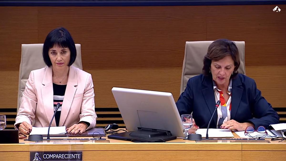 Toñi García en la comisión del Congreso de la dana