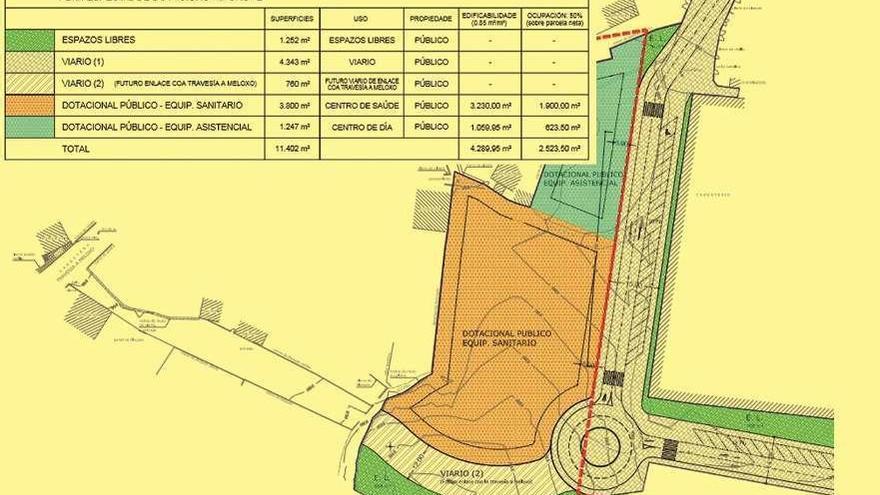 La parcela contemplada en el Plan Especial para el centro de día y el de salud, en As Touzas. // FdV
