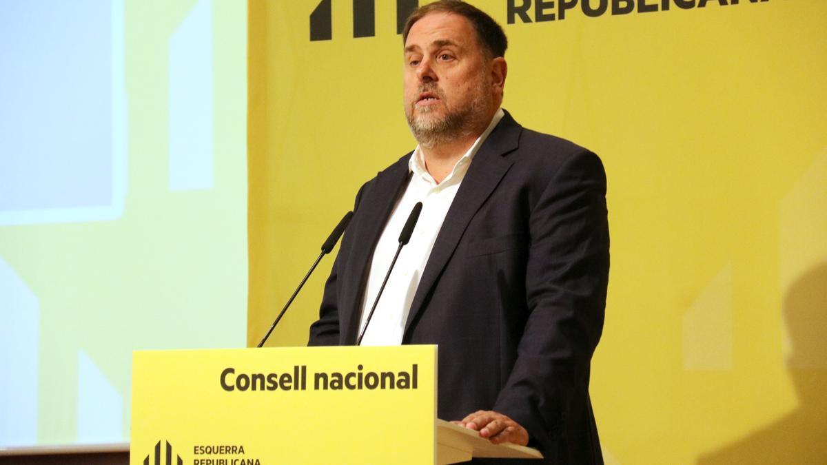 Oriol Junqueras intervé en el Consell Nacional d'ERC a Barcelona