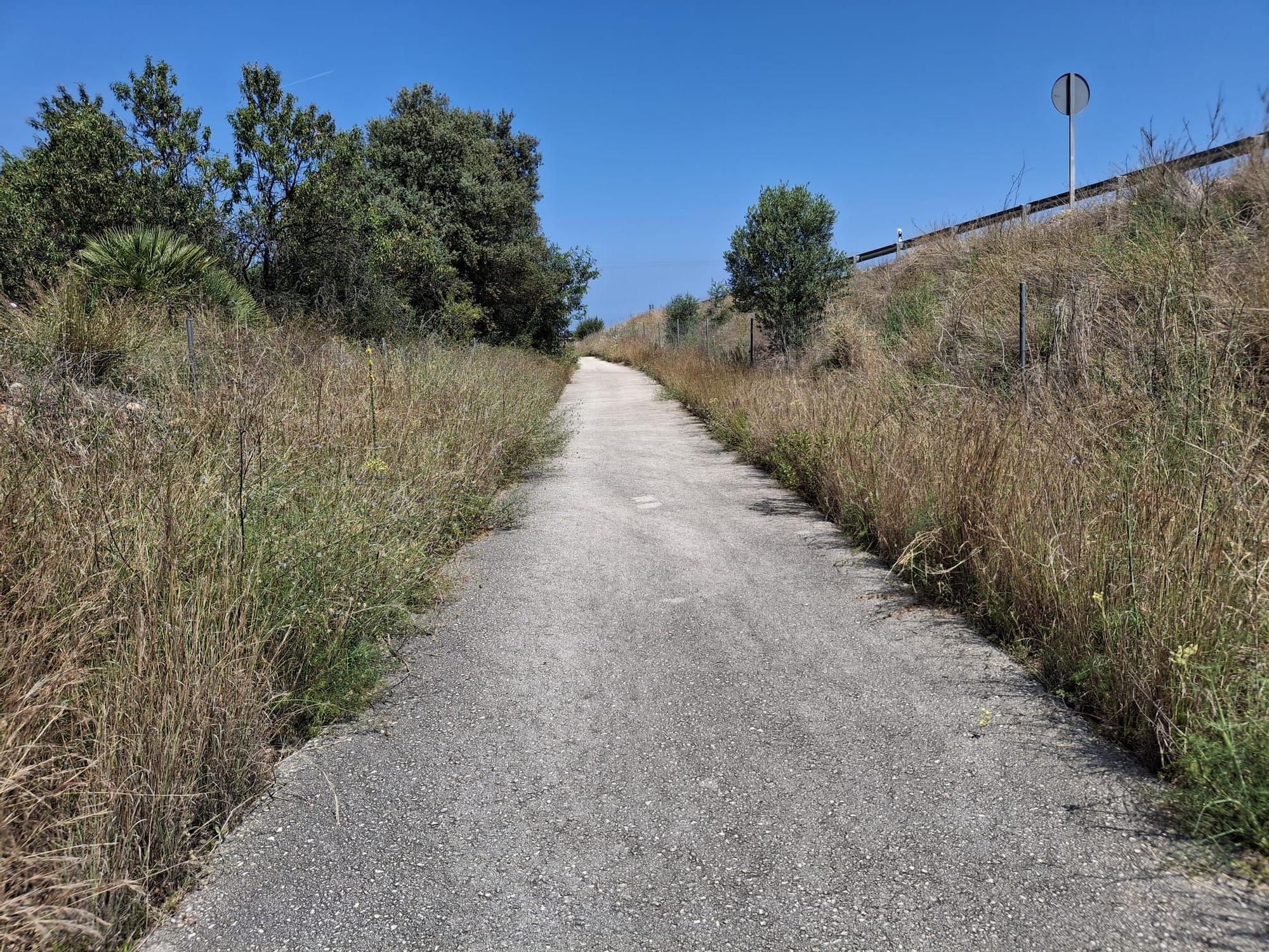 El deteriorado carril bici de El Verger a Pego y el peligroso cruce de Monte Pego