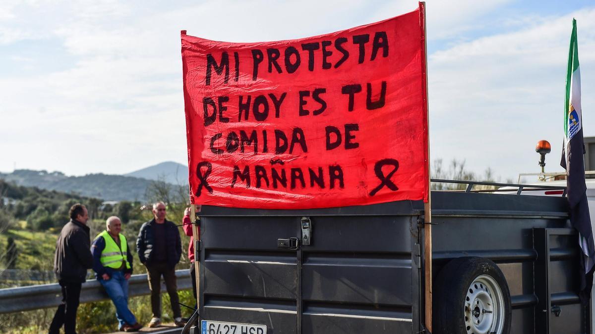 Protesta de los tractoristas en Plasencia.