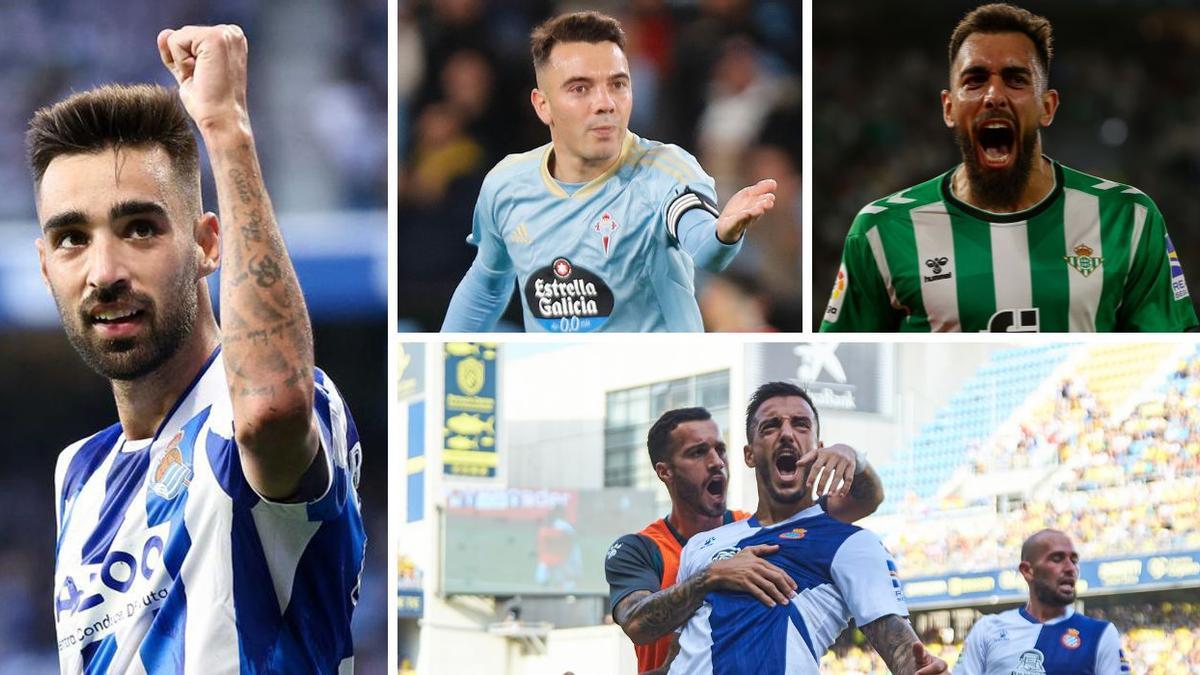 Brais (4º), Aspas (3º), Borja Iglesias (2º) y Joselu (1º), cuatro gallegos y canteranos del Celta que encabezan la tabla de goleadores españoles de LaLiga.