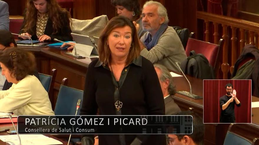 Patricia Gómez, en el Parlament.