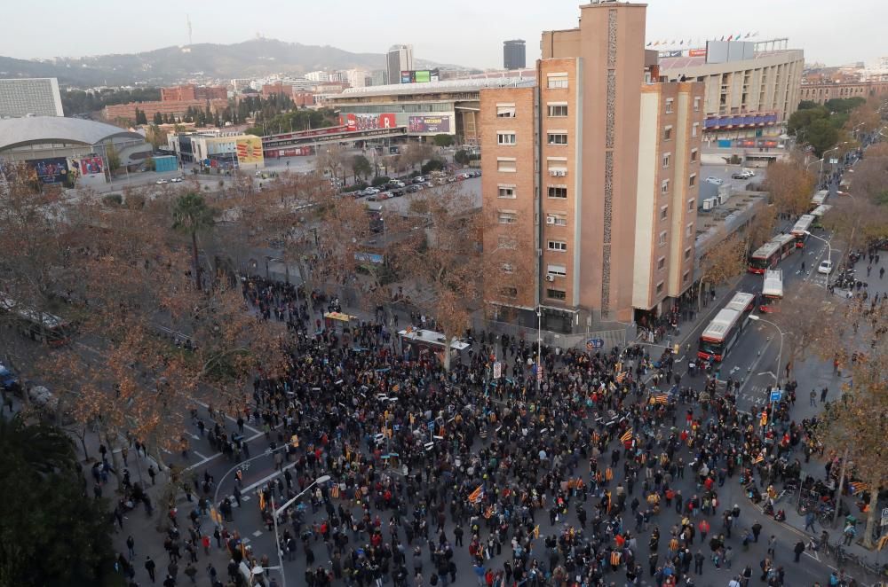 Protesta de Tsunami Democràtic junto al Camp Nou.