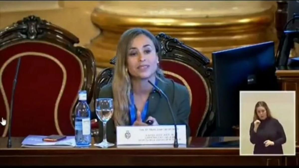 María José Garrido durante su comparecencia en el Congreso de los Diputados.