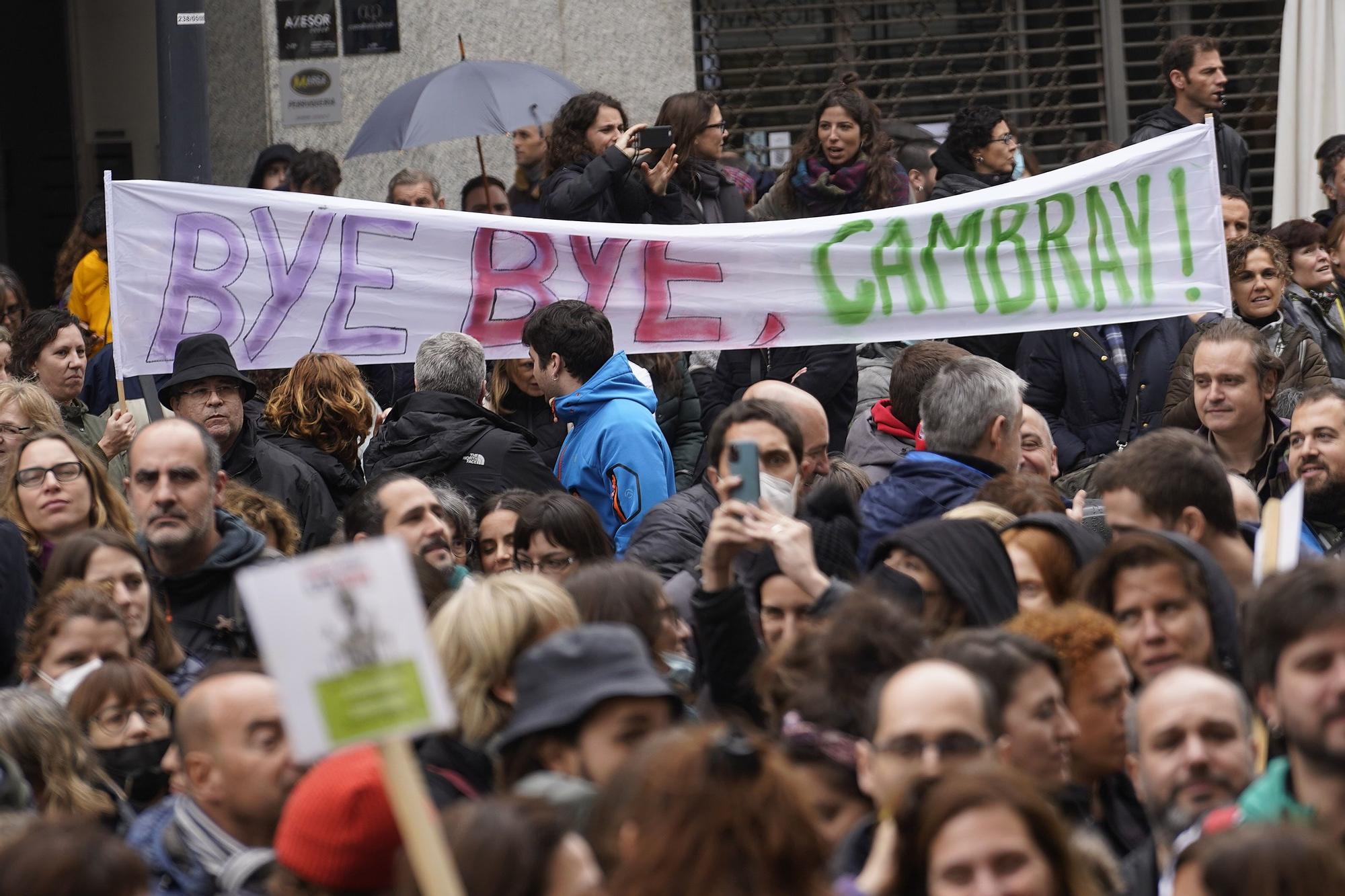 Manifestació del professorat en contra del Departament d'Educació a Girona