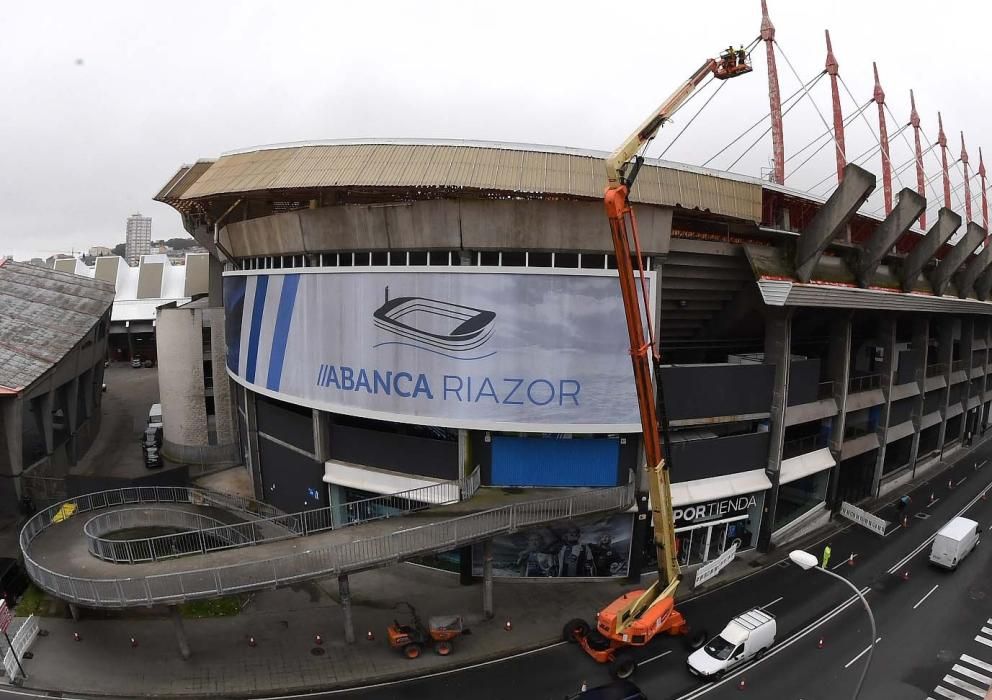 Obras de rehabilitación de las cubiertas de Riazor